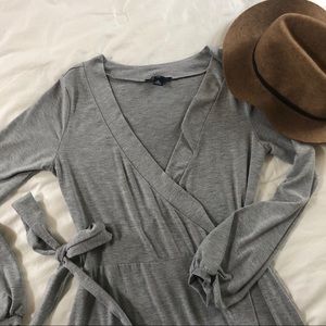 GAP Grey Jersey Wrap Dress - S/M